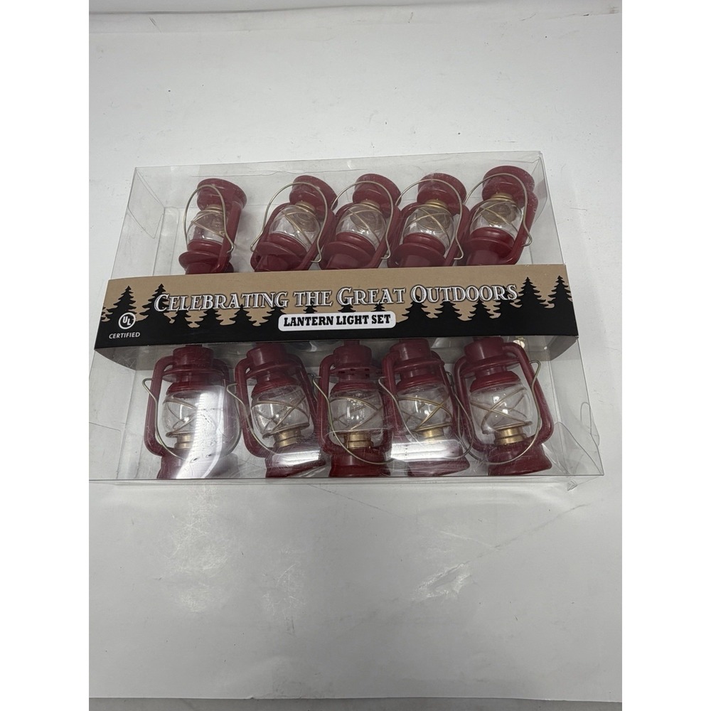 10' String Lights Set‎ Mini Lanterns Red Camping Campers Decor